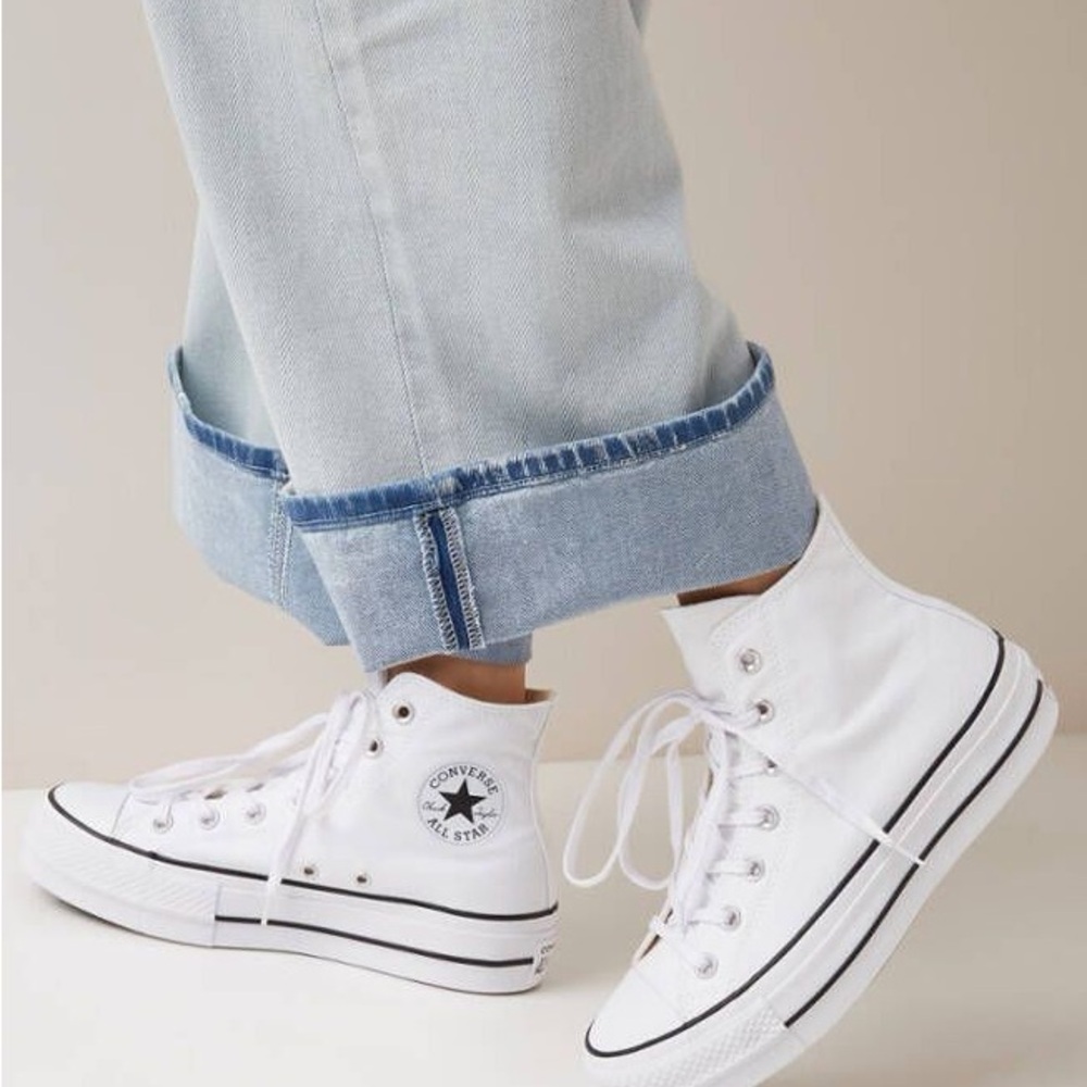 Converse White High-Top Sneakers with Black Accents